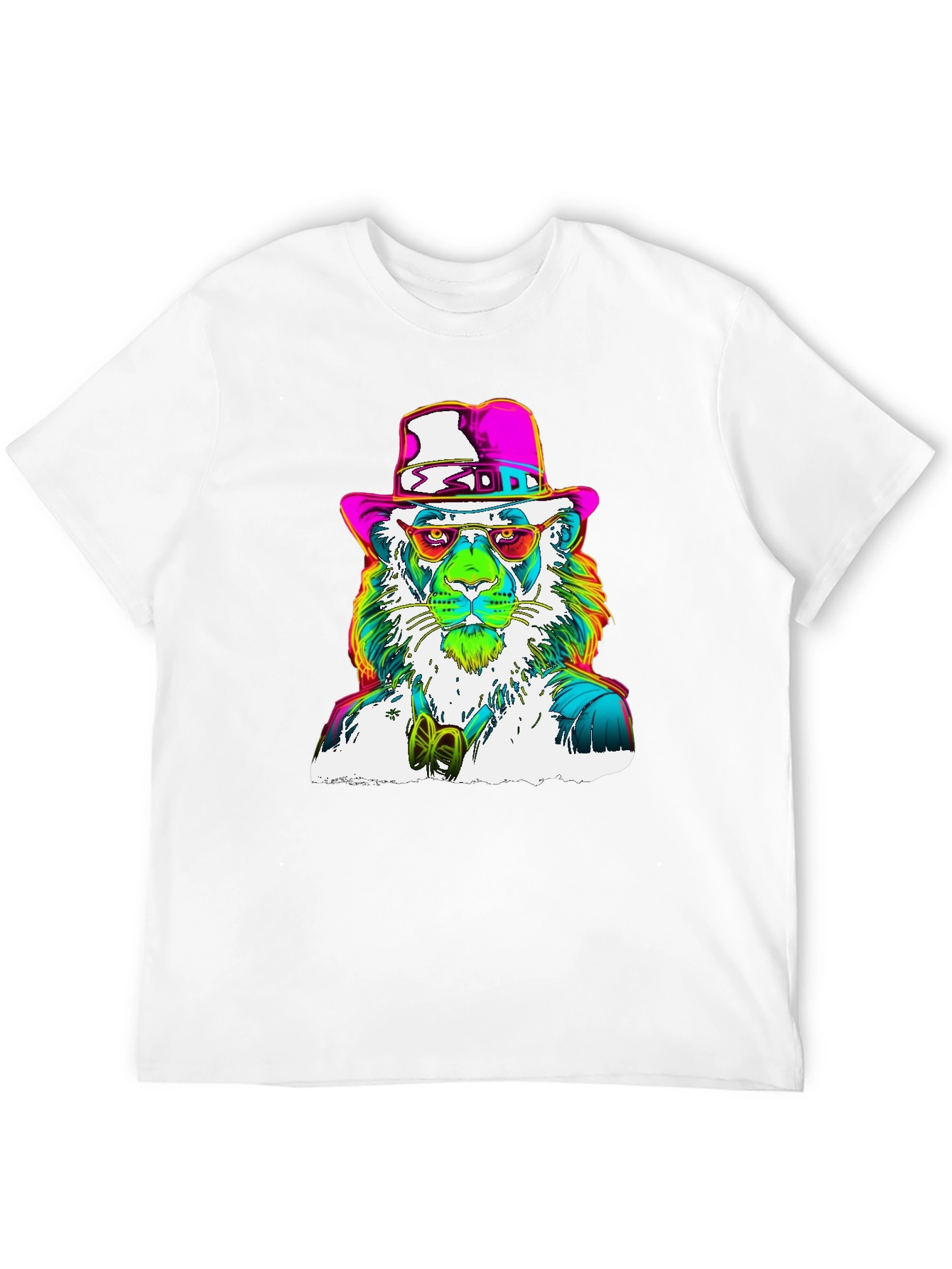 Funky Lion Graphic Tee - Mens Black T-Shirt
