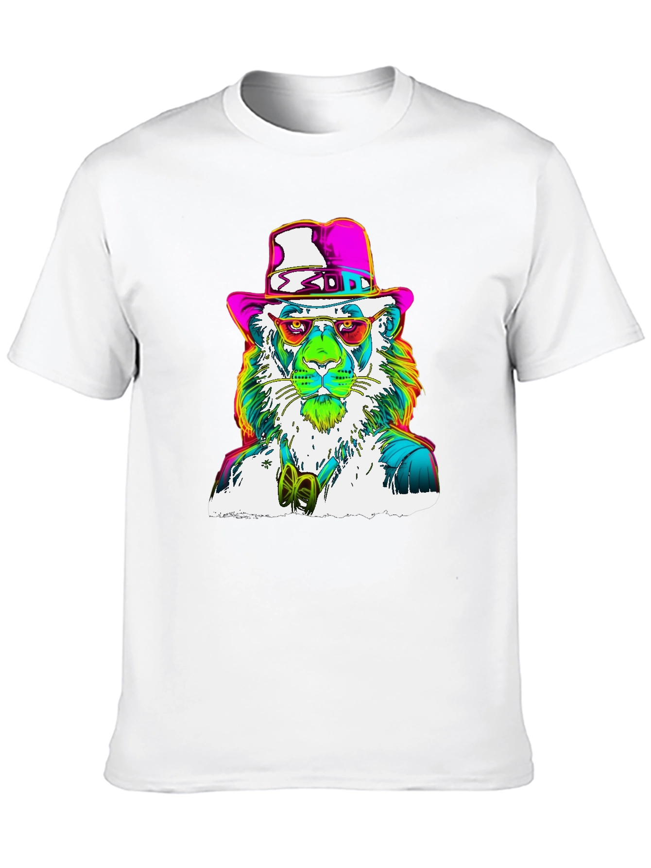 Funky Lion Graphic Tee - Mens Black T-Shirt