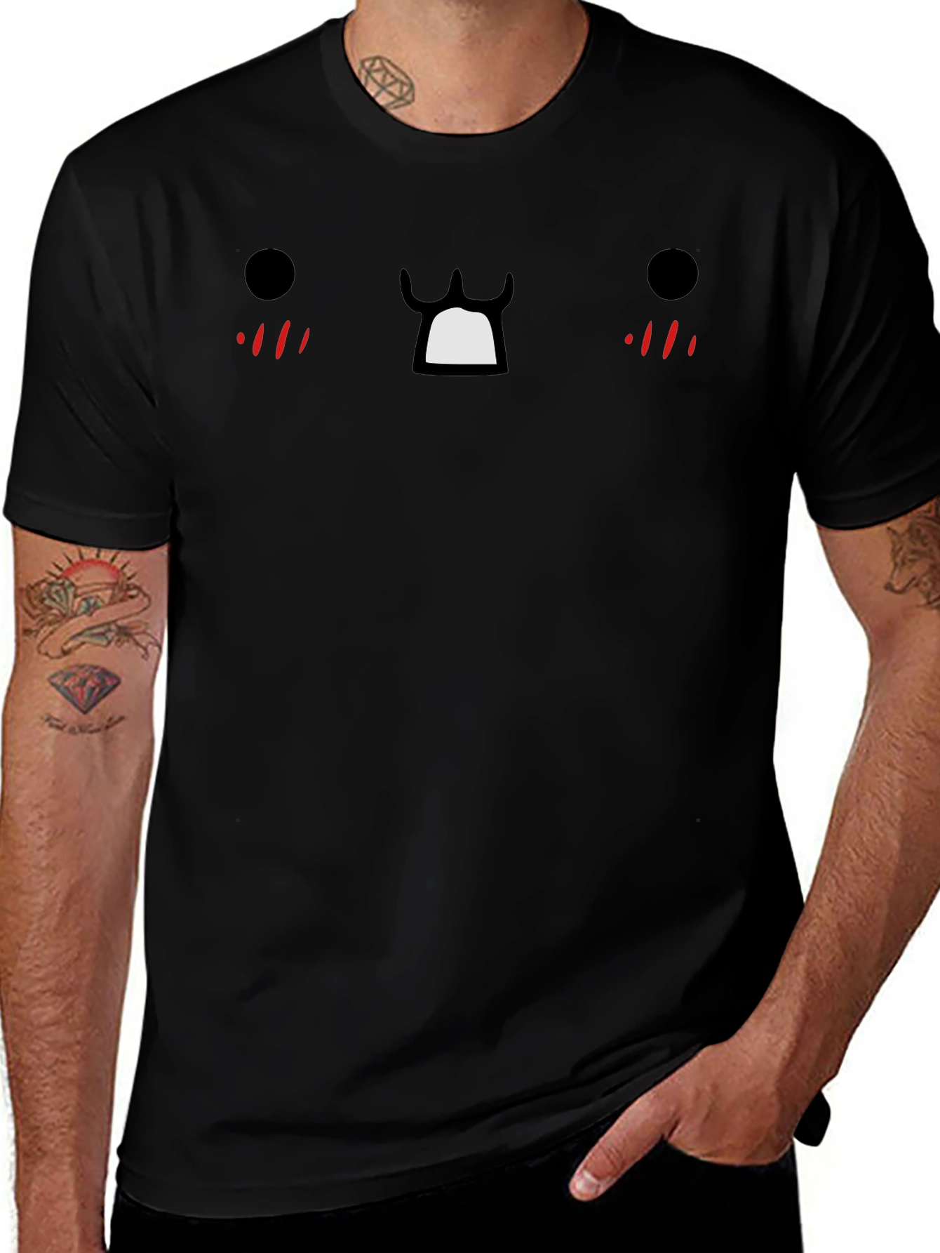 Funny Face Graphic Black T-Shirt