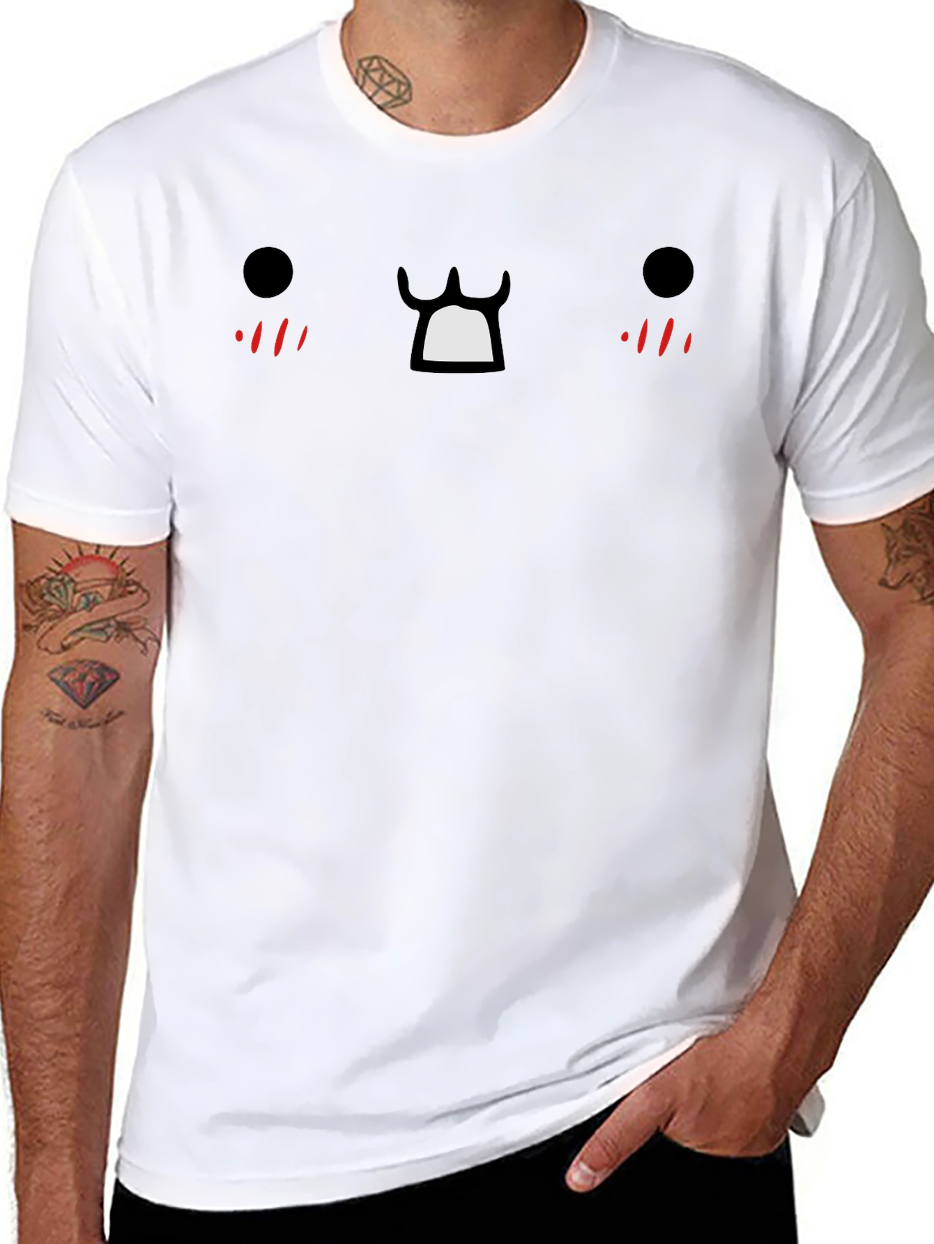 Funny Face Graphic Black T-Shirt