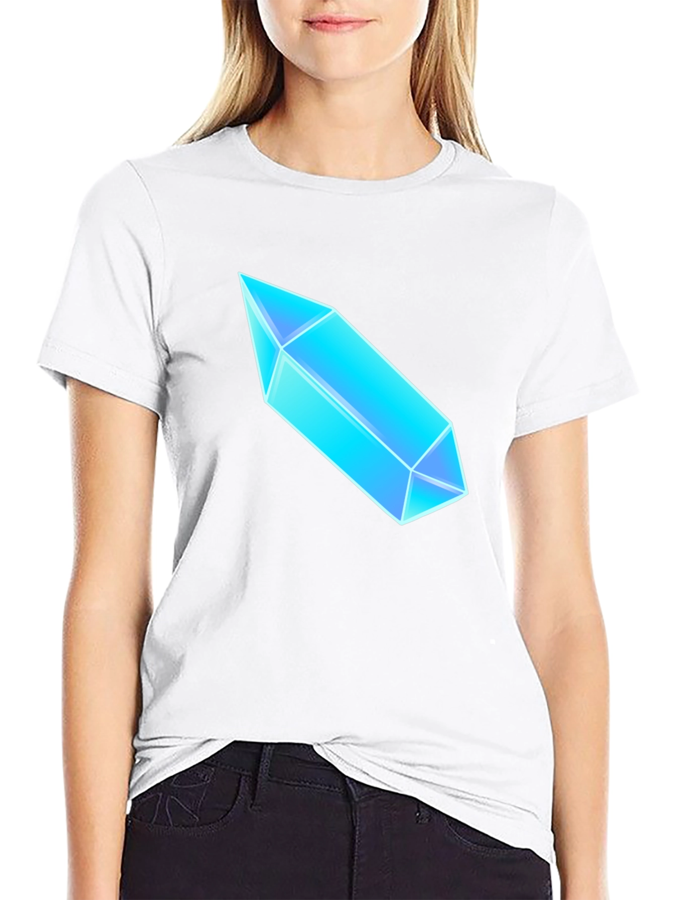 Crystal Gemstone Graphic T-Shirt - Black