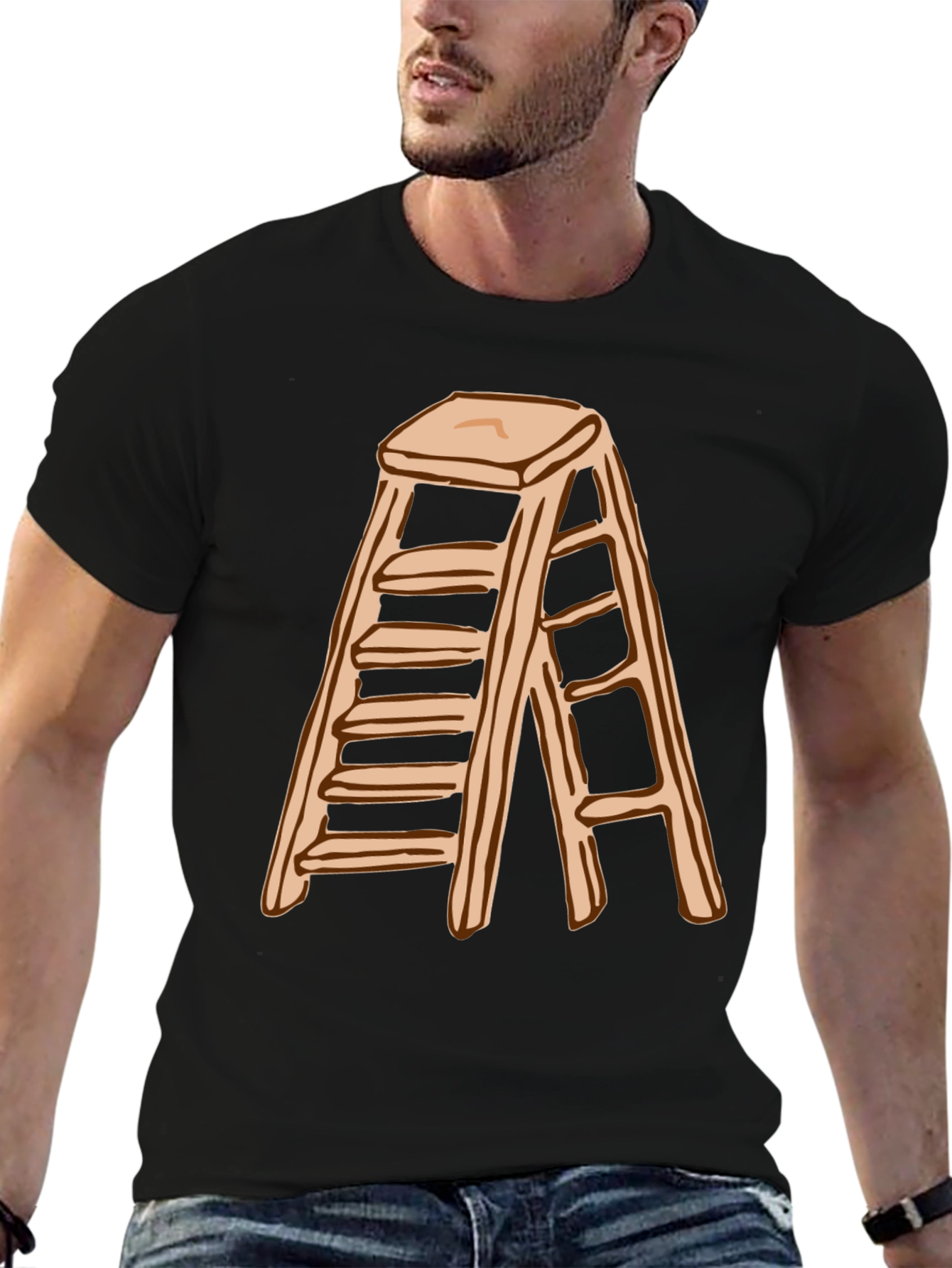 Ladder Graphic T-Shirt - Black