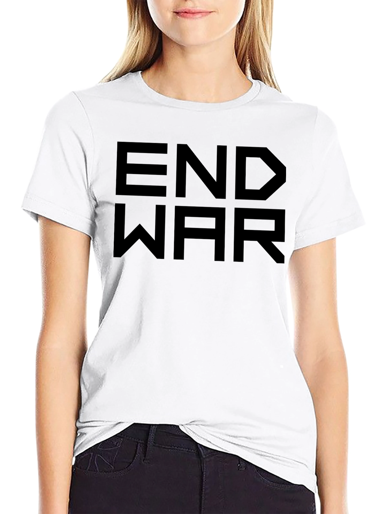 End War Black Graphic Tee - Bold Statement Shirt