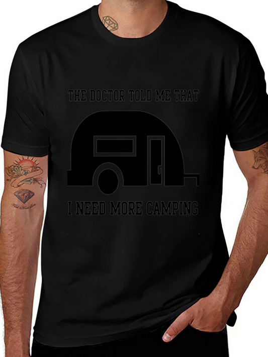Doctor Told Me Camping Tee - Black Graphic T-Shirt