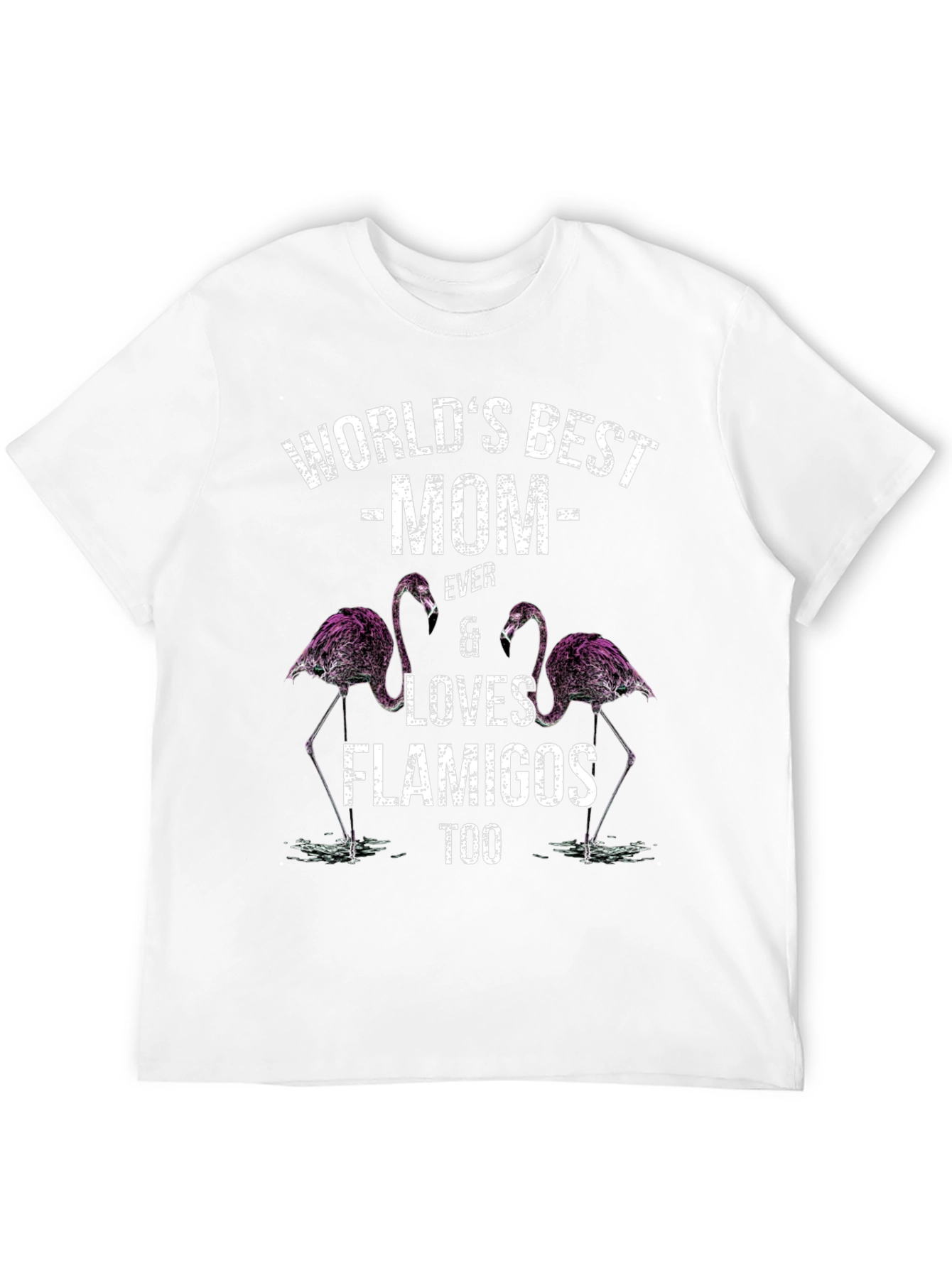 Worlds Best Mom Flamingo Graphic T-Shirt