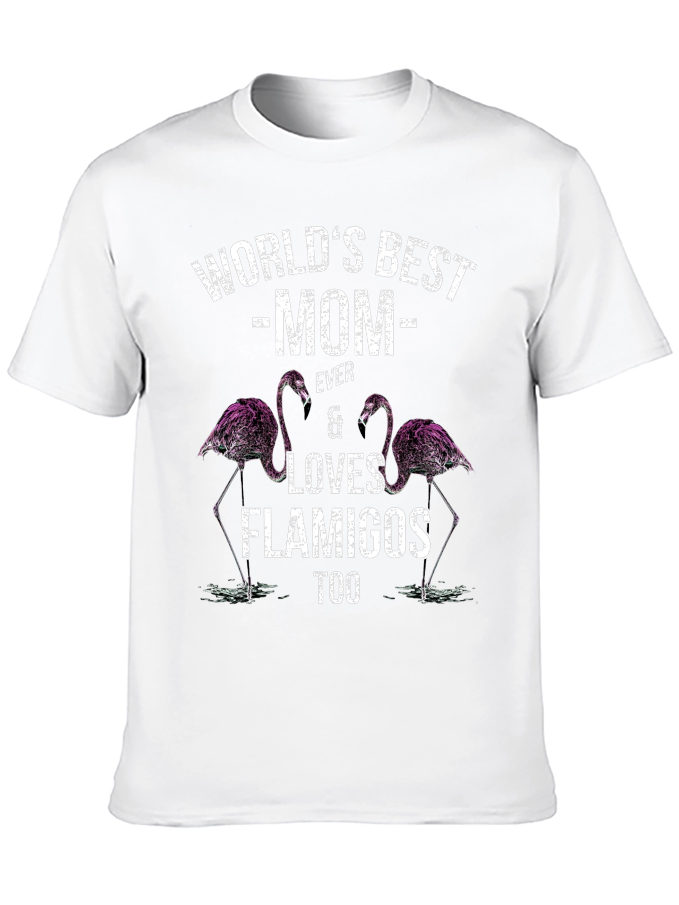 Worlds Best Mom Flamingo Graphic T-Shirt