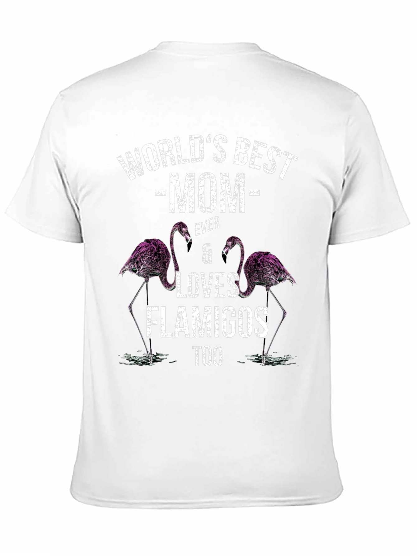 Worlds Best Mom Flamingo Graphic T-Shirt