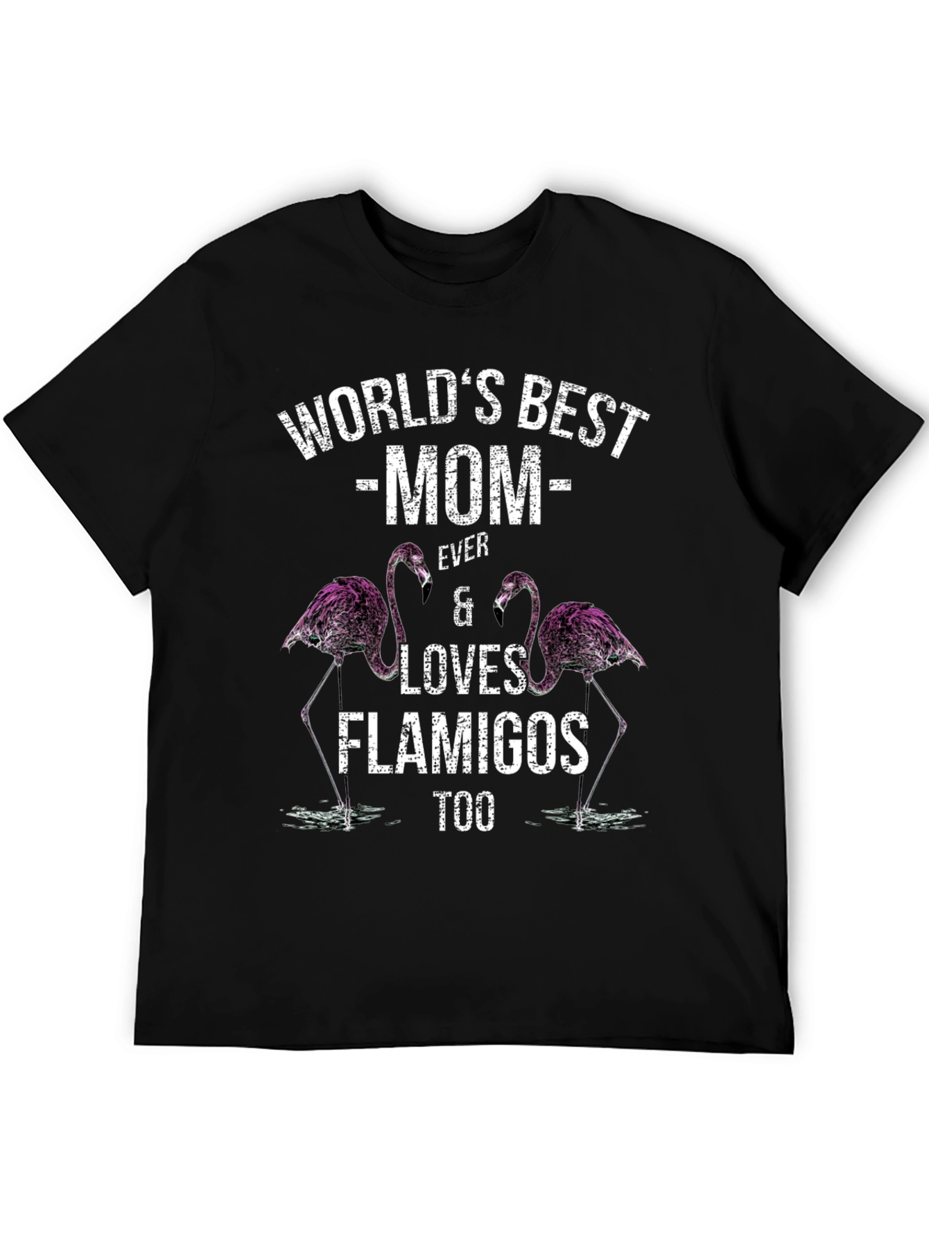 Worlds Best Mom Flamingo Graphic T-Shirt