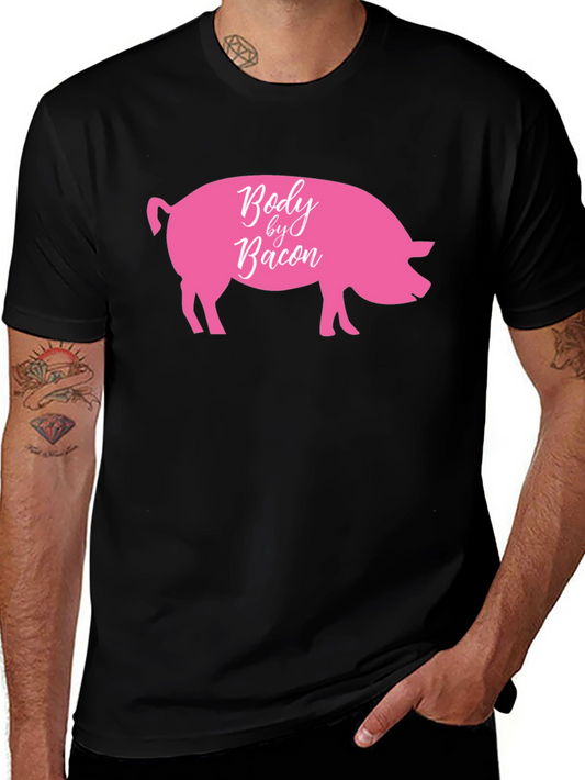 Body by Bacon Funny Pig Graphic T-Shirt