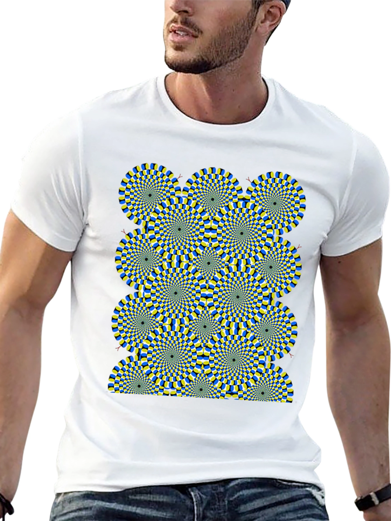 Optical Illusion Graphic Black T-Shirt