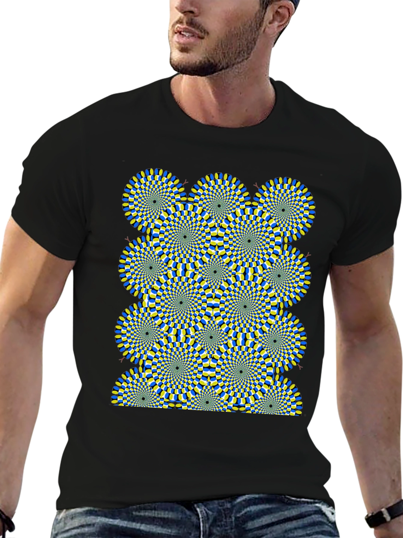 Optical Illusion Graphic Black T-Shirt