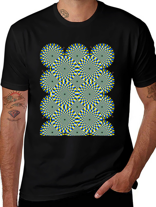 Optical Illusion Graphic Black T-Shirt