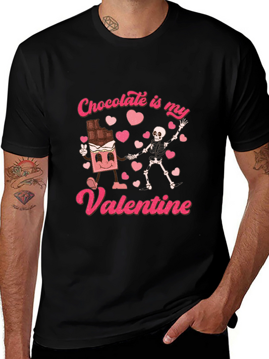 Chocolate is My Valentine Black T-Shirt
