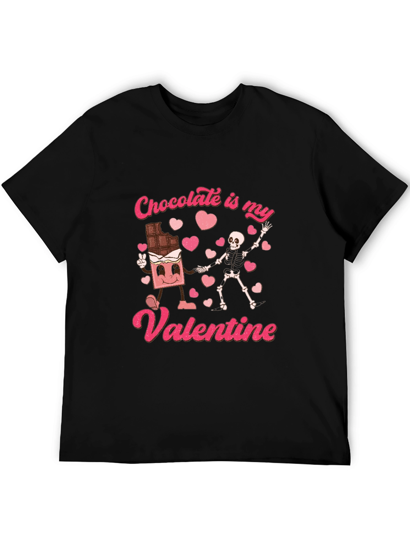 Chocolate is My Valentine Black T-Shirt