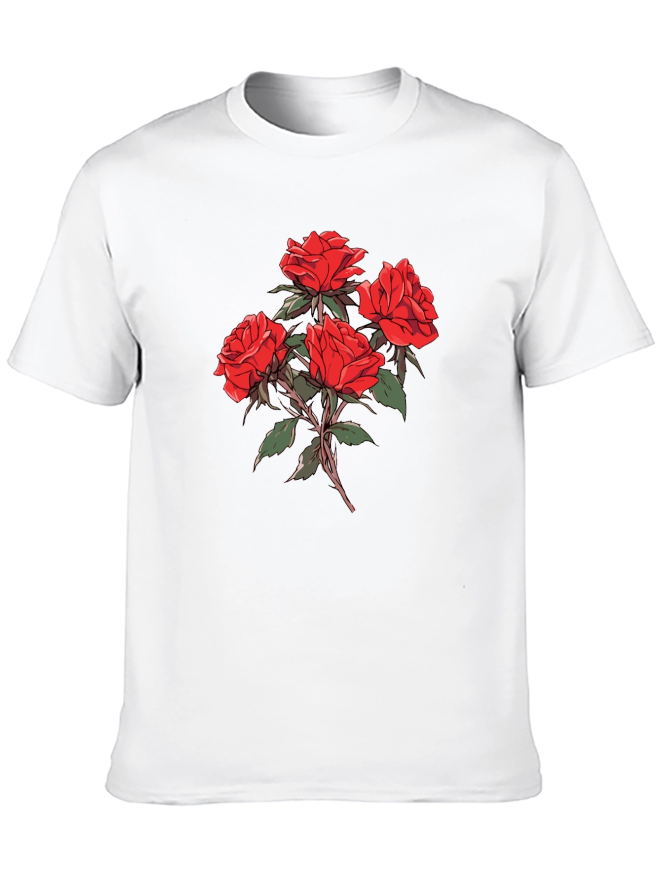 Mens Black Rose Graphic T-Shirt