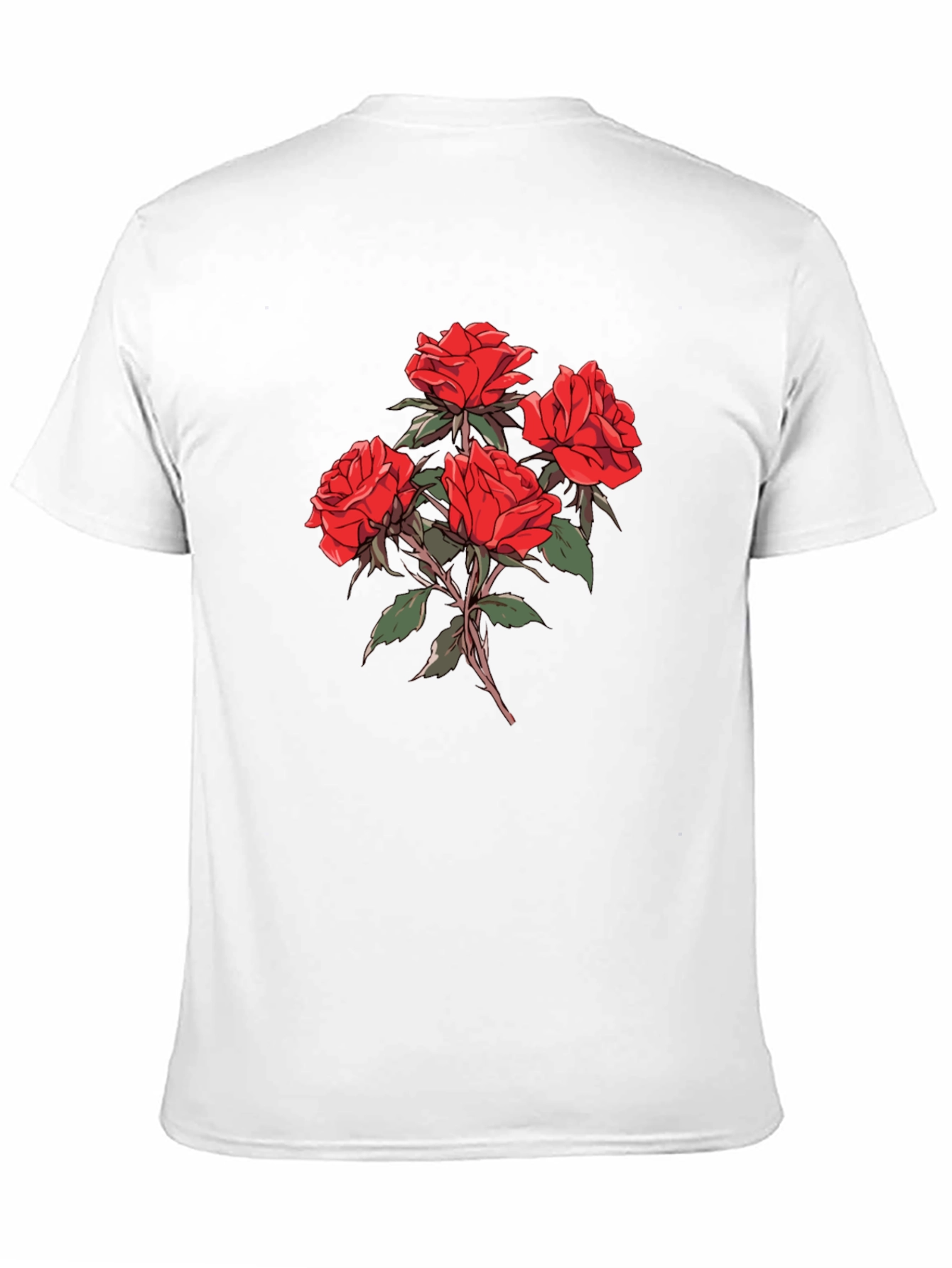 Mens Black Rose Graphic T-Shirt