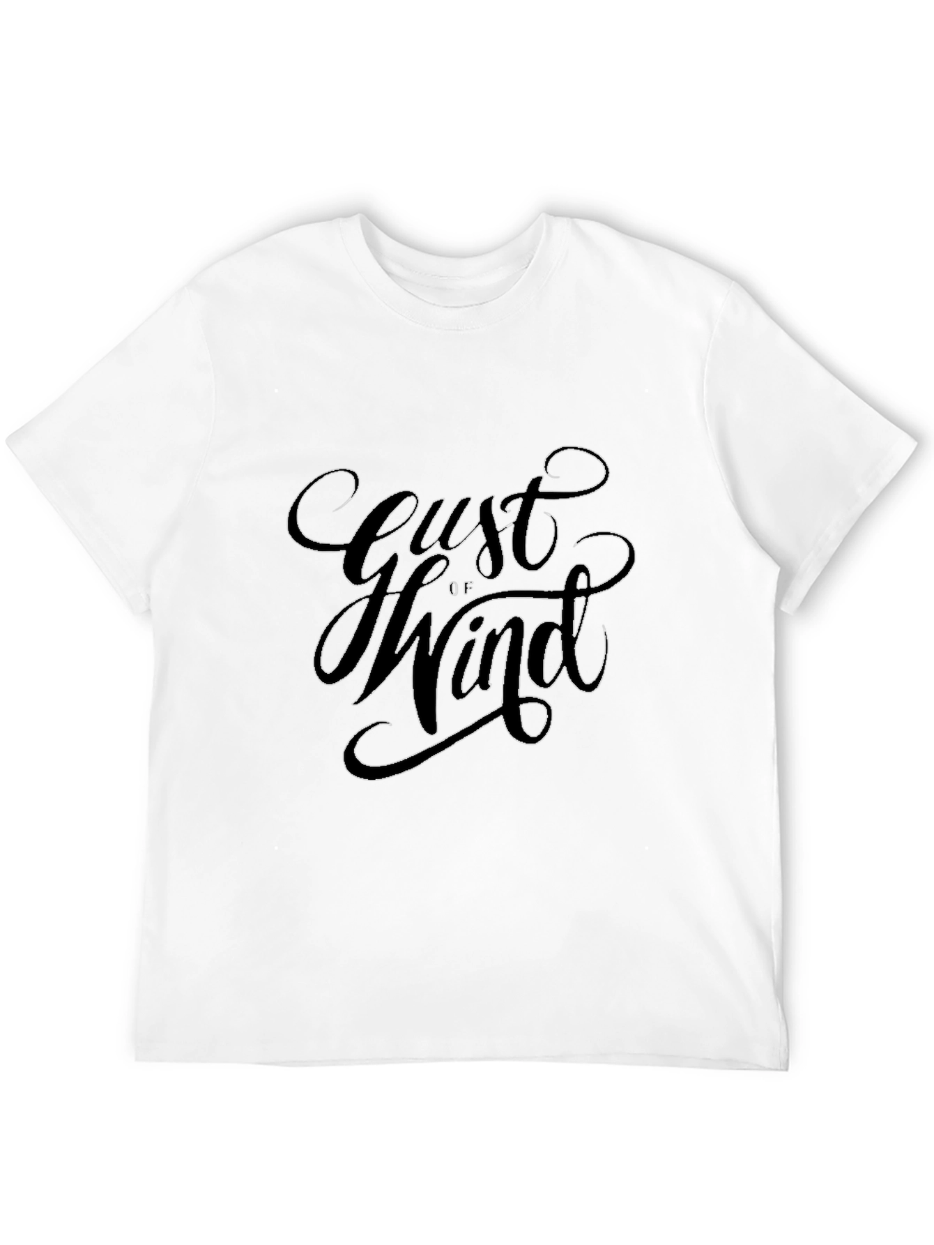 Gust of Wind Graphic Print Black T-Shirt