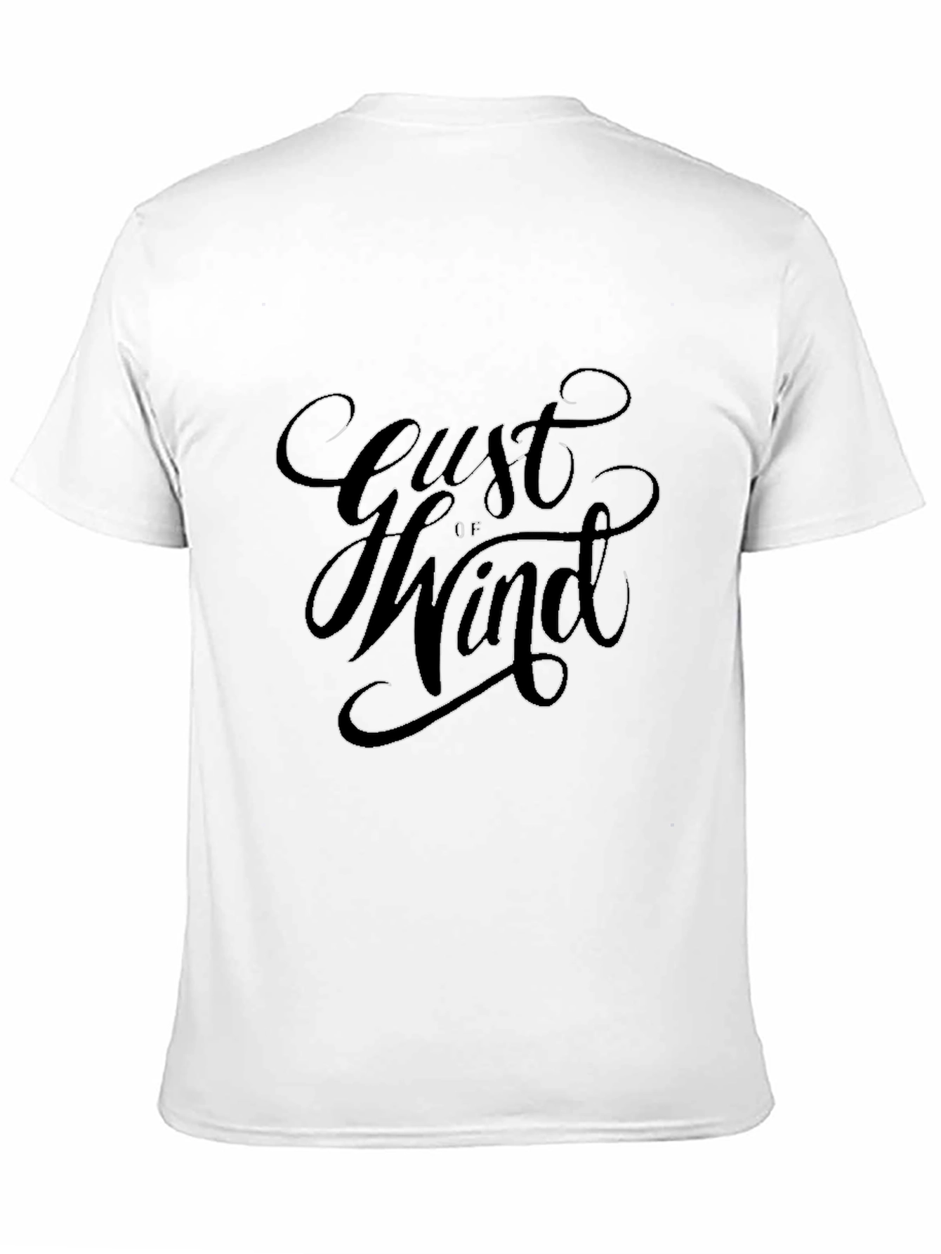 Gust of Wind Graphic Print Black T-Shirt