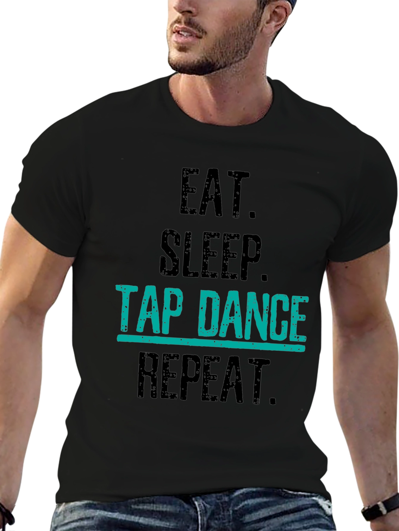 Eat Sleep Tap Dance Repeat Black T-Shirt