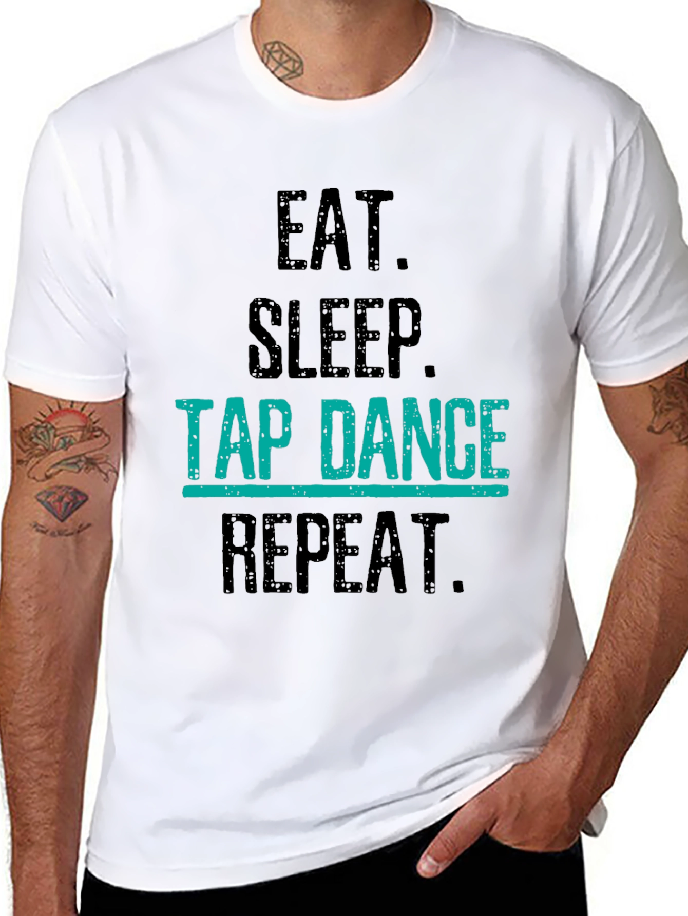 Eat Sleep Tap Dance Repeat Black T-Shirt