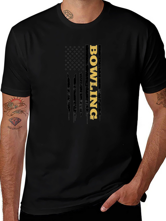 Bowling American Flag Graphic T-Shirt