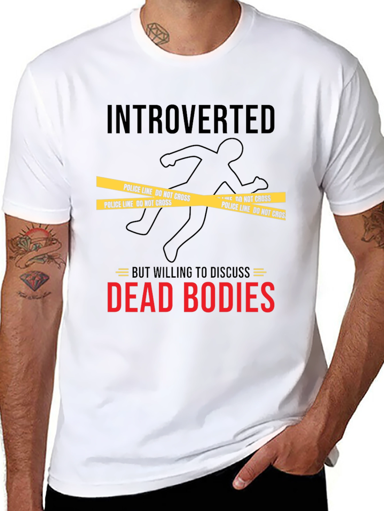 Introverted Dead Bodies Humor T-Shirt