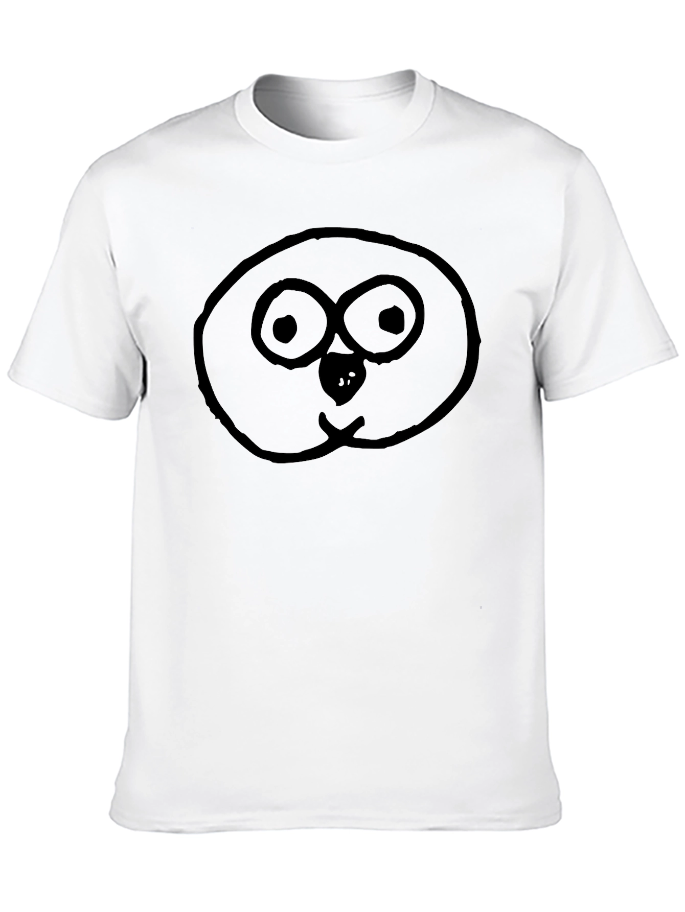 Funny Doodle Face Black T-Shirt