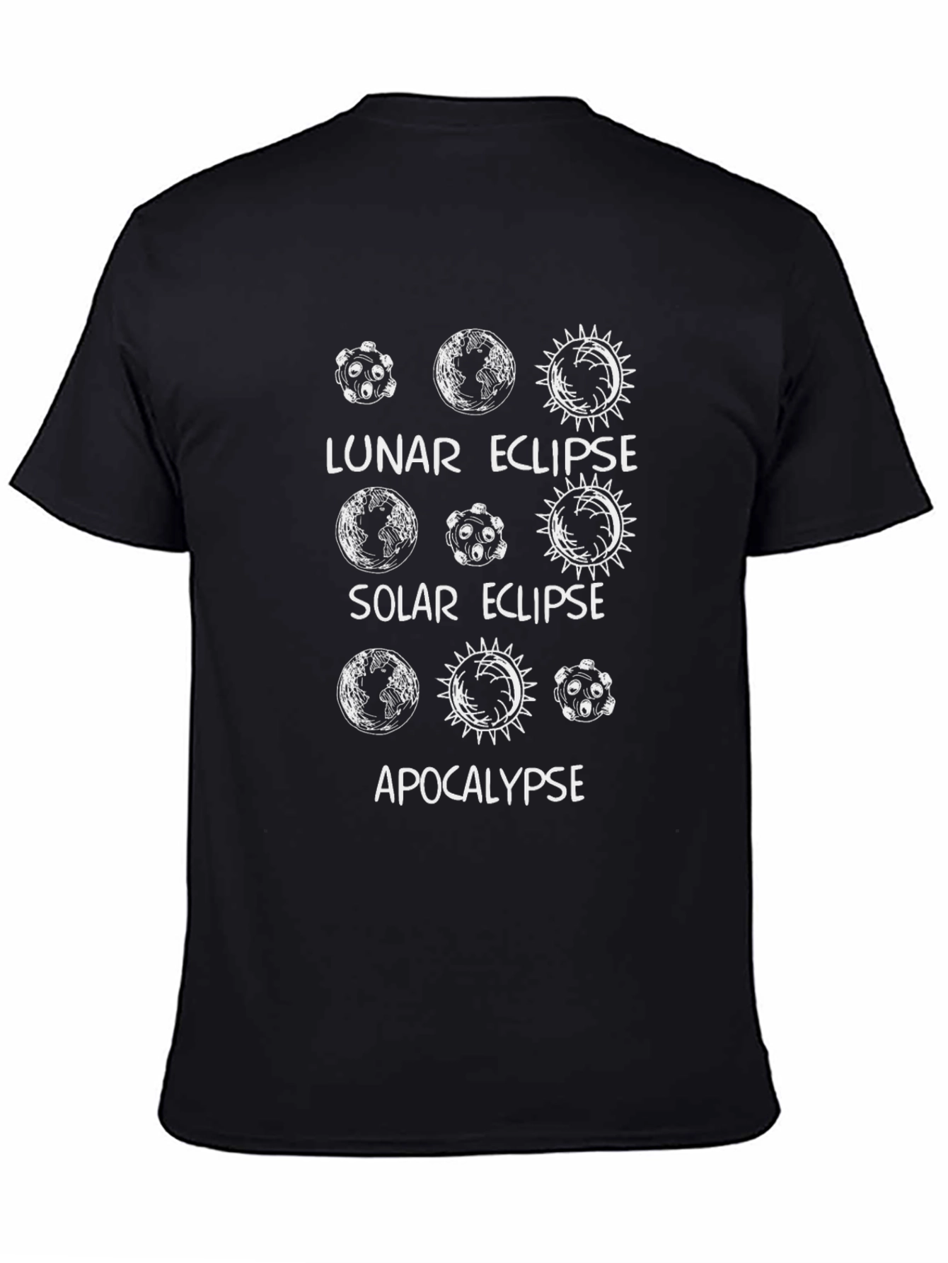Lunar Solar Eclipse Apocalypse Graphic Tee - Black