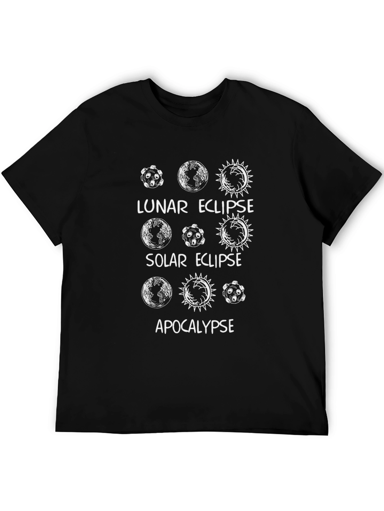 Lunar Solar Eclipse Apocalypse Graphic Tee - Black