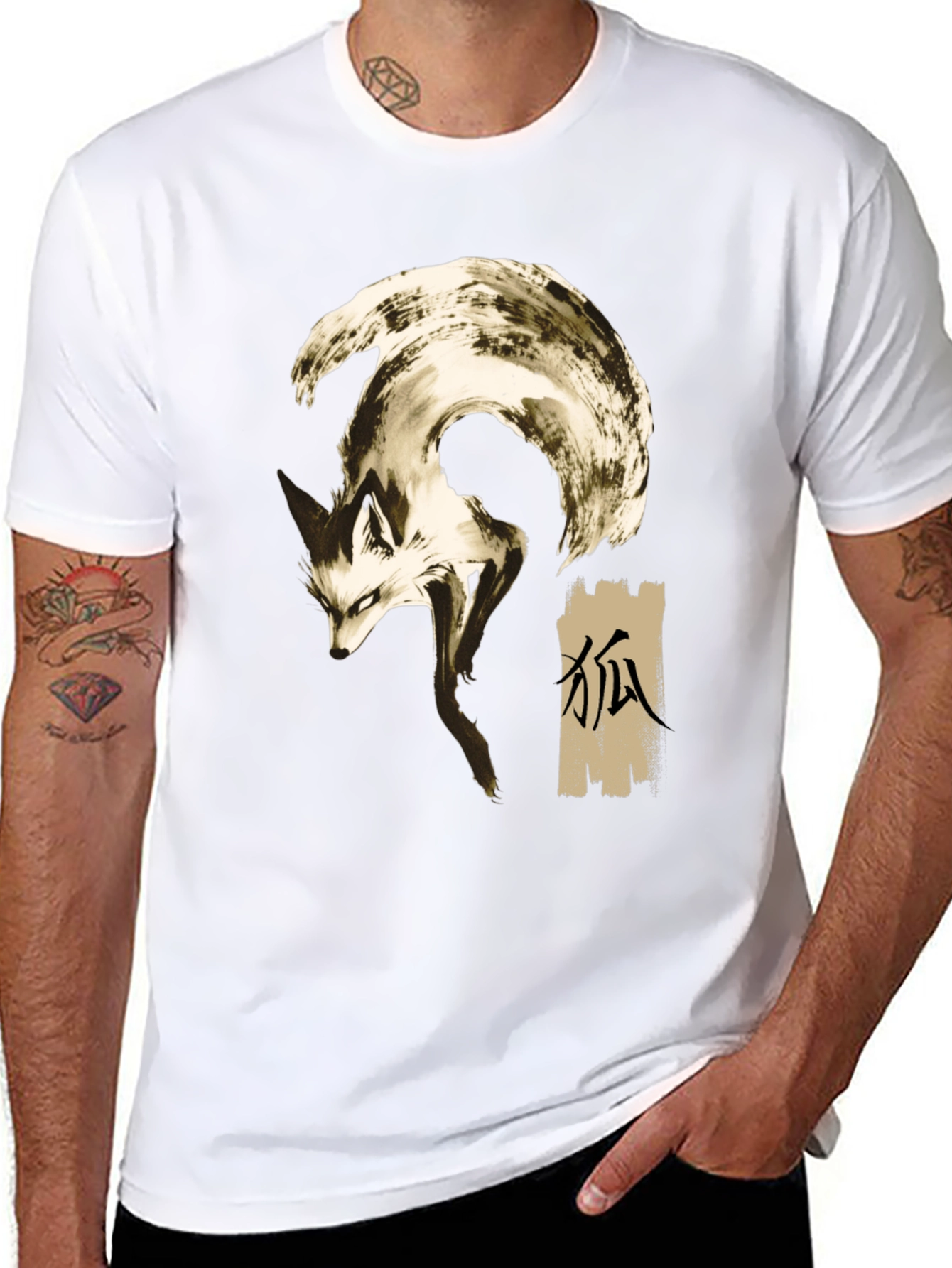 Fox Graphic Print Crew Neck T-Shirt