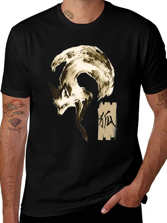 Fox Graphic Print Crew Neck T-Shirt