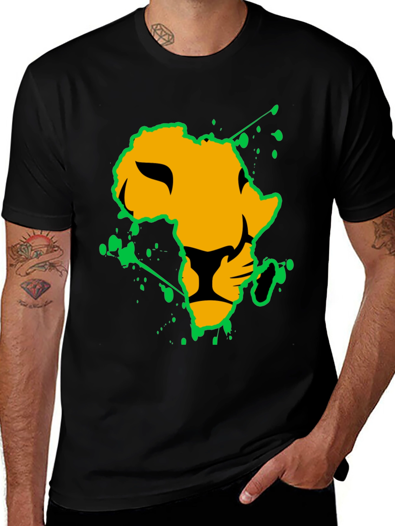 Lion Africa Graphic Tee - Black