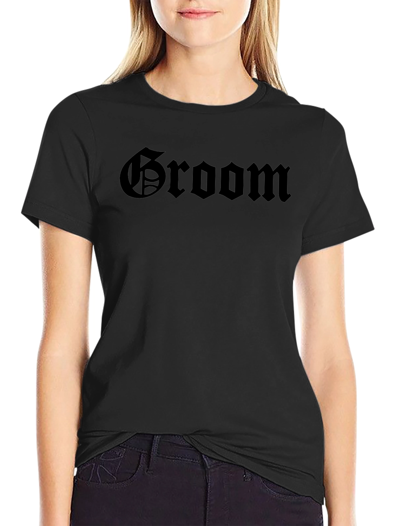 Groom Gothic Text T-Shirt - Wedding Apparel