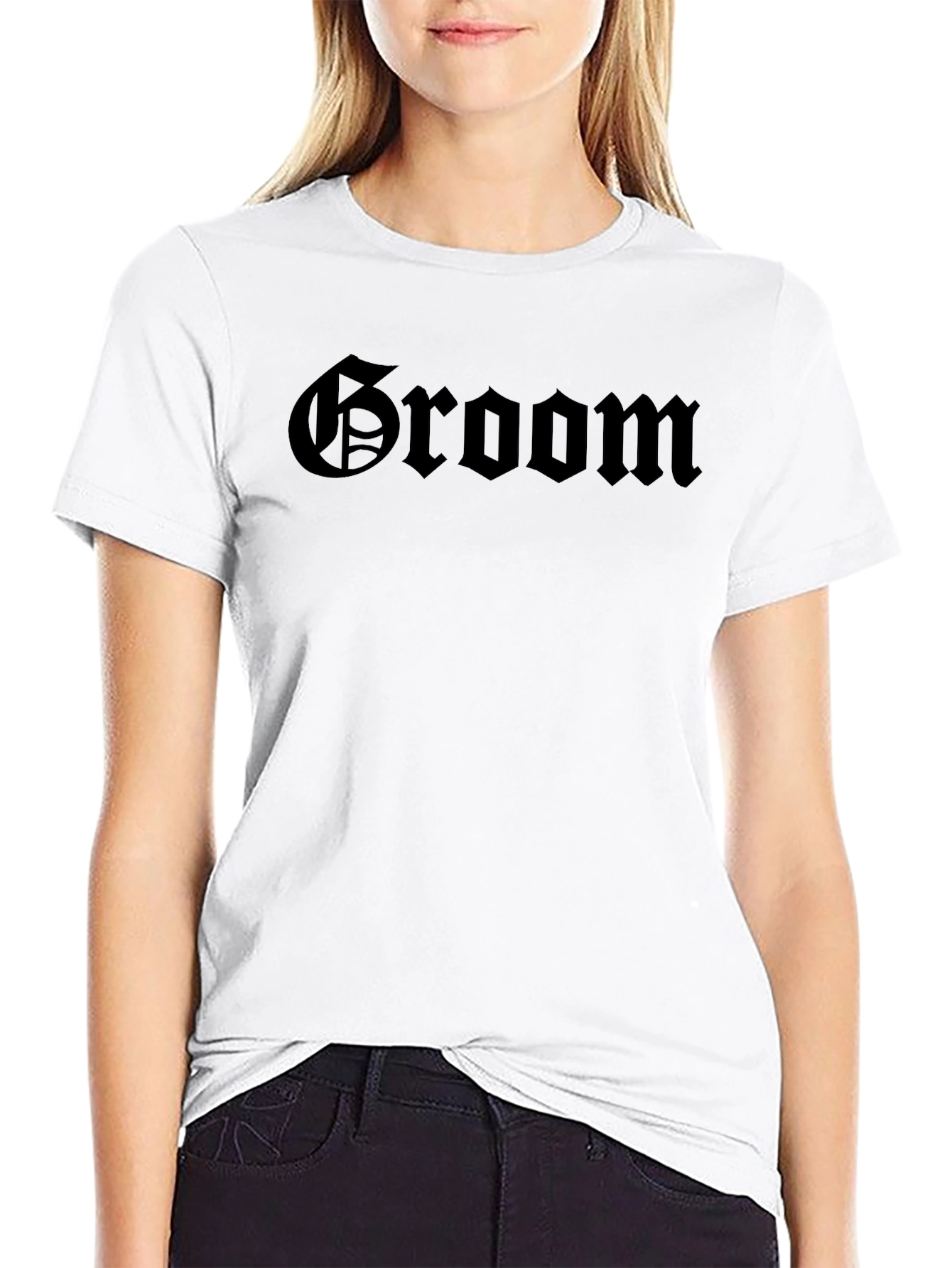 Groom Gothic Text T-Shirt - Wedding Apparel