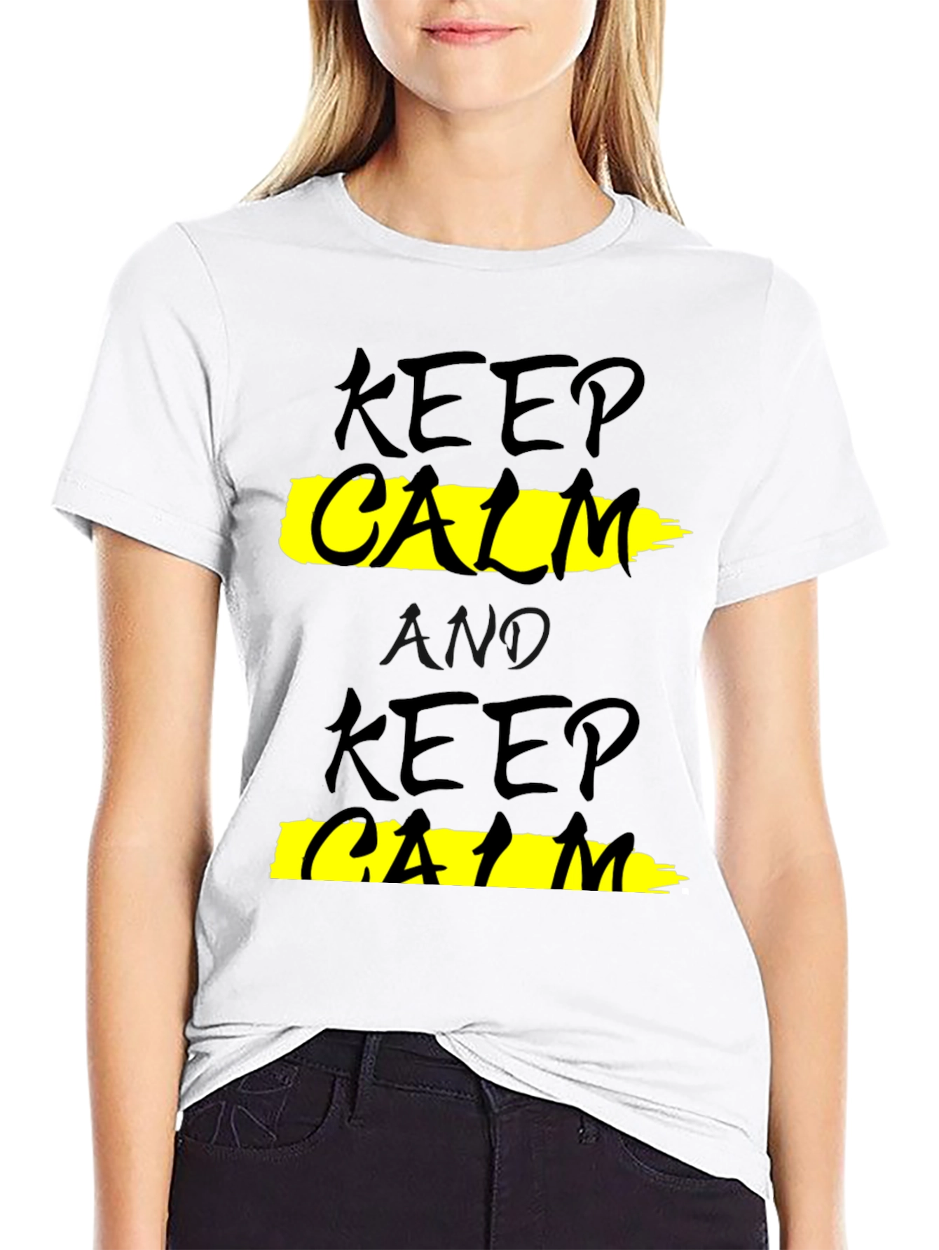 Keep Calm Black Graphic T-Shirt