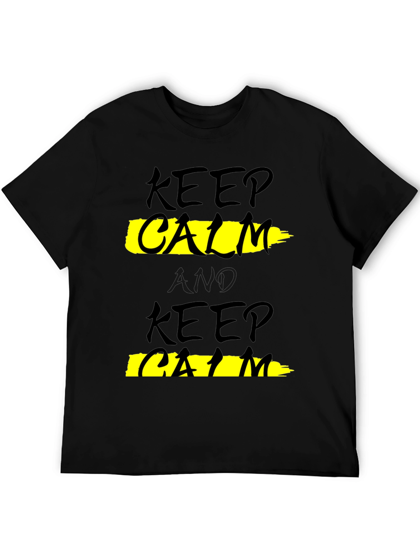 Keep Calm Black Graphic T-Shirt