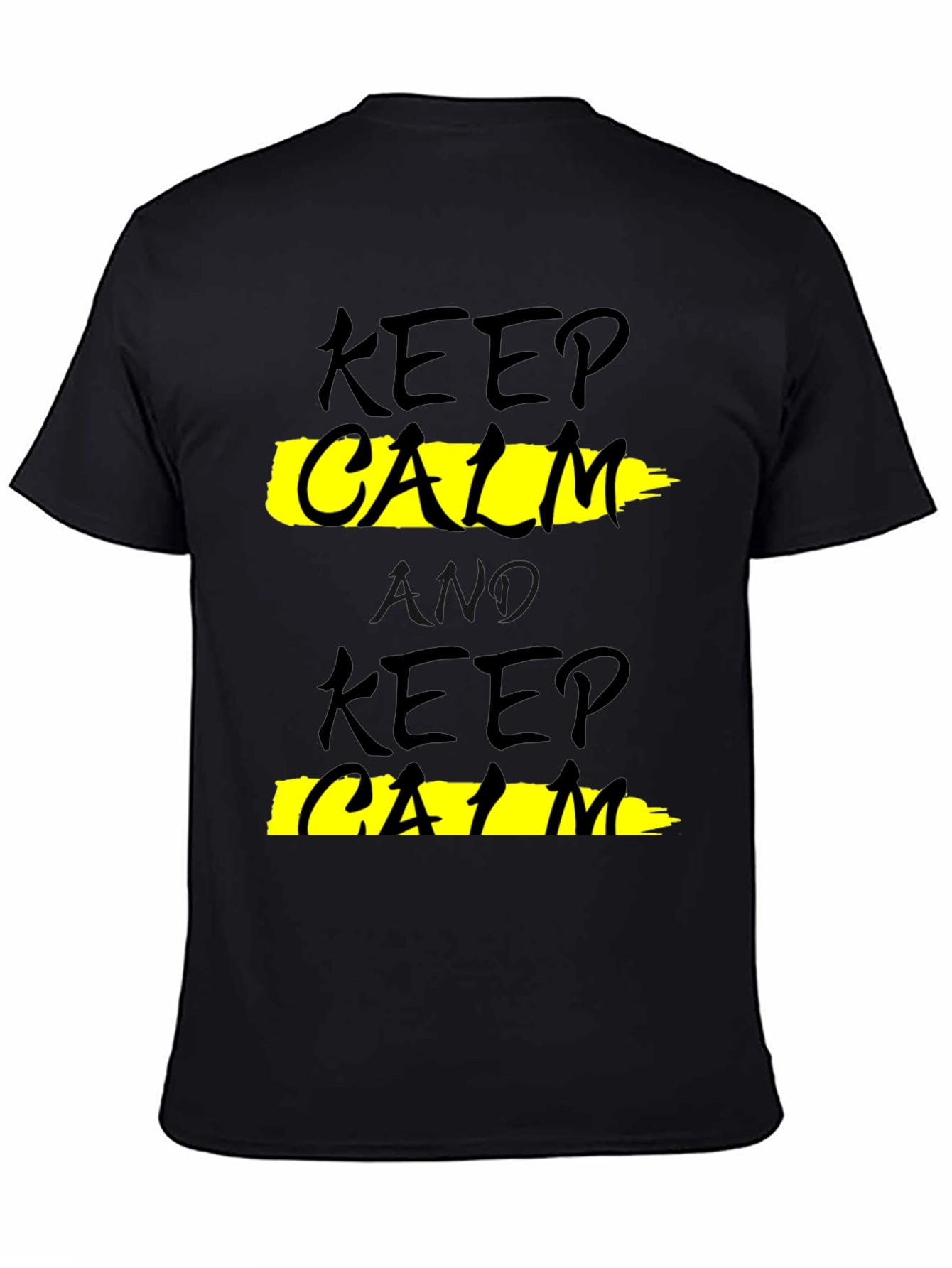 Keep Calm Black Graphic T-Shirt