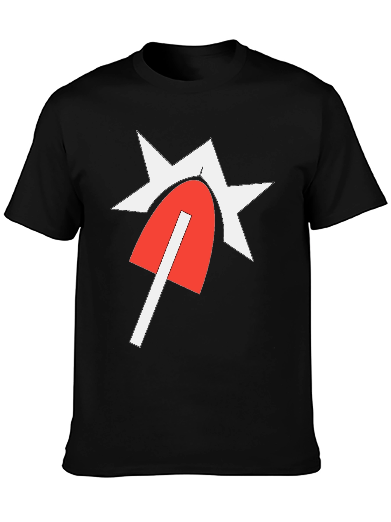 Graphic Tee with Red & White Design