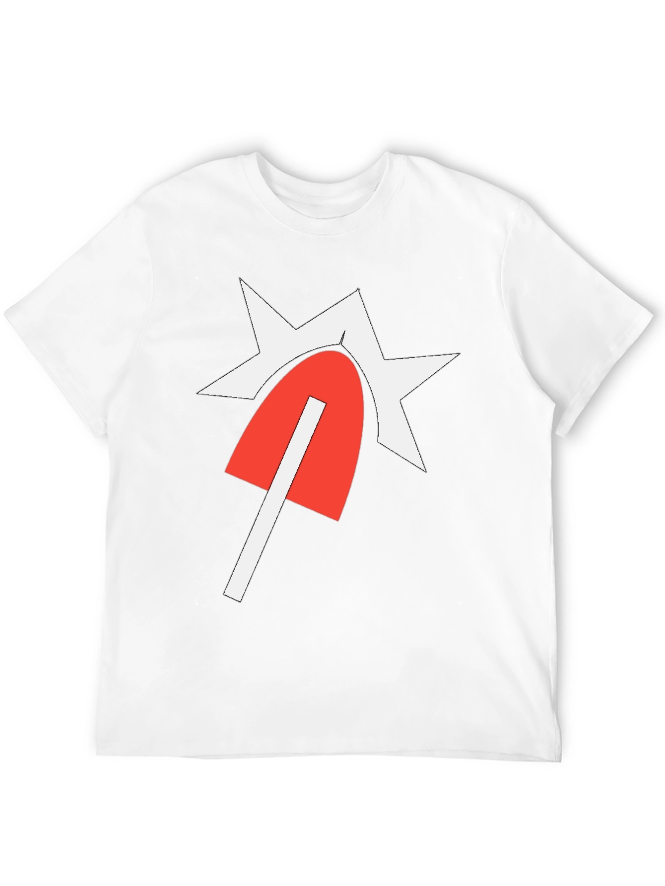 Graphic Tee with Red & White Design