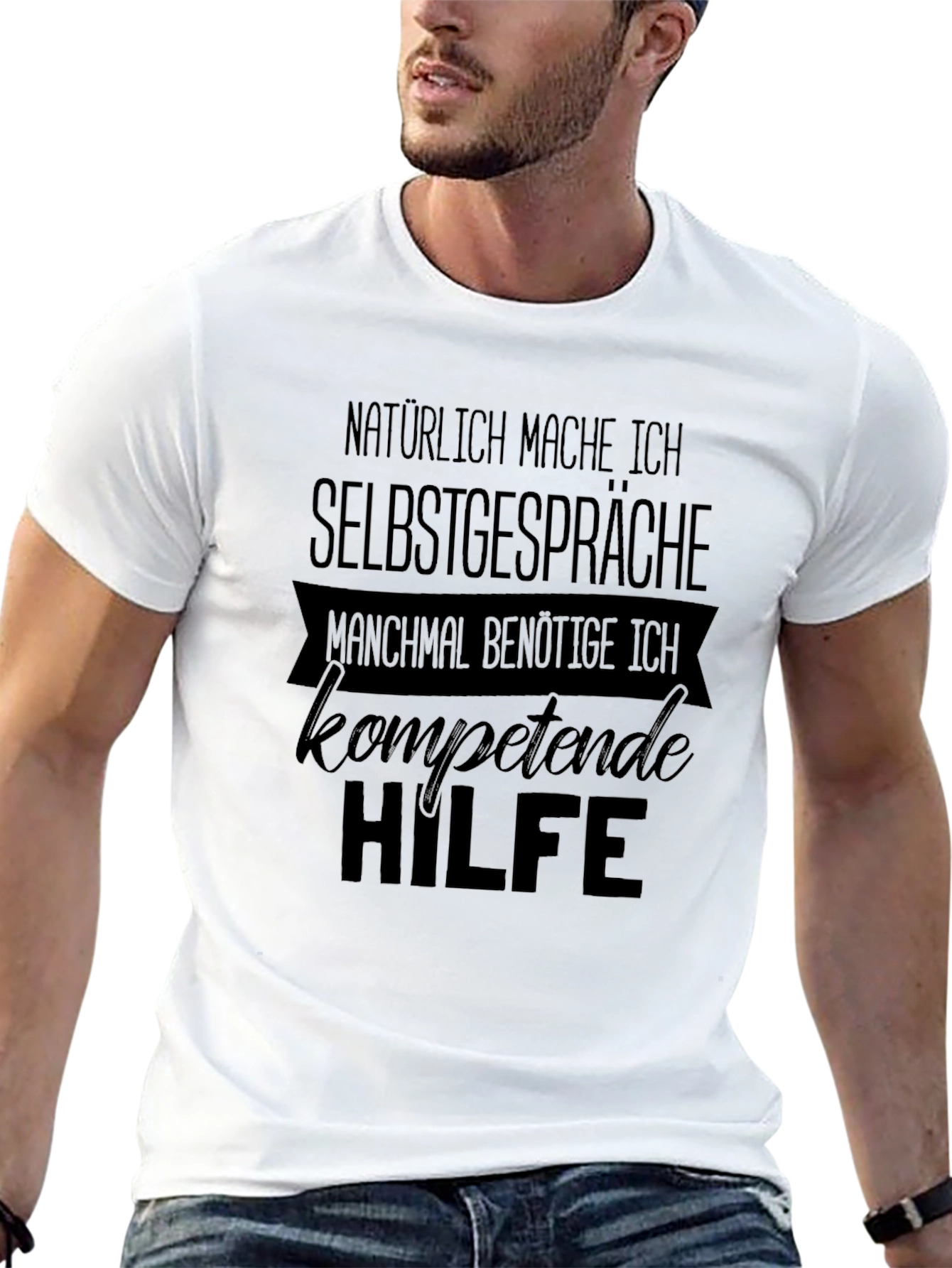 Funny German T-Shirt: Naturally I Talk to Myself