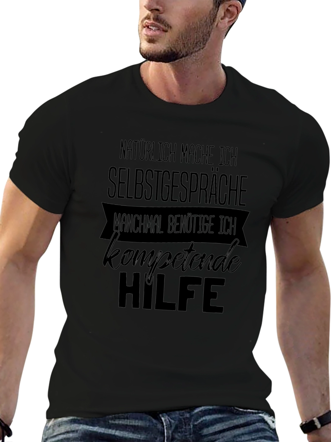 Funny German T-Shirt: Naturally I Talk to Myself