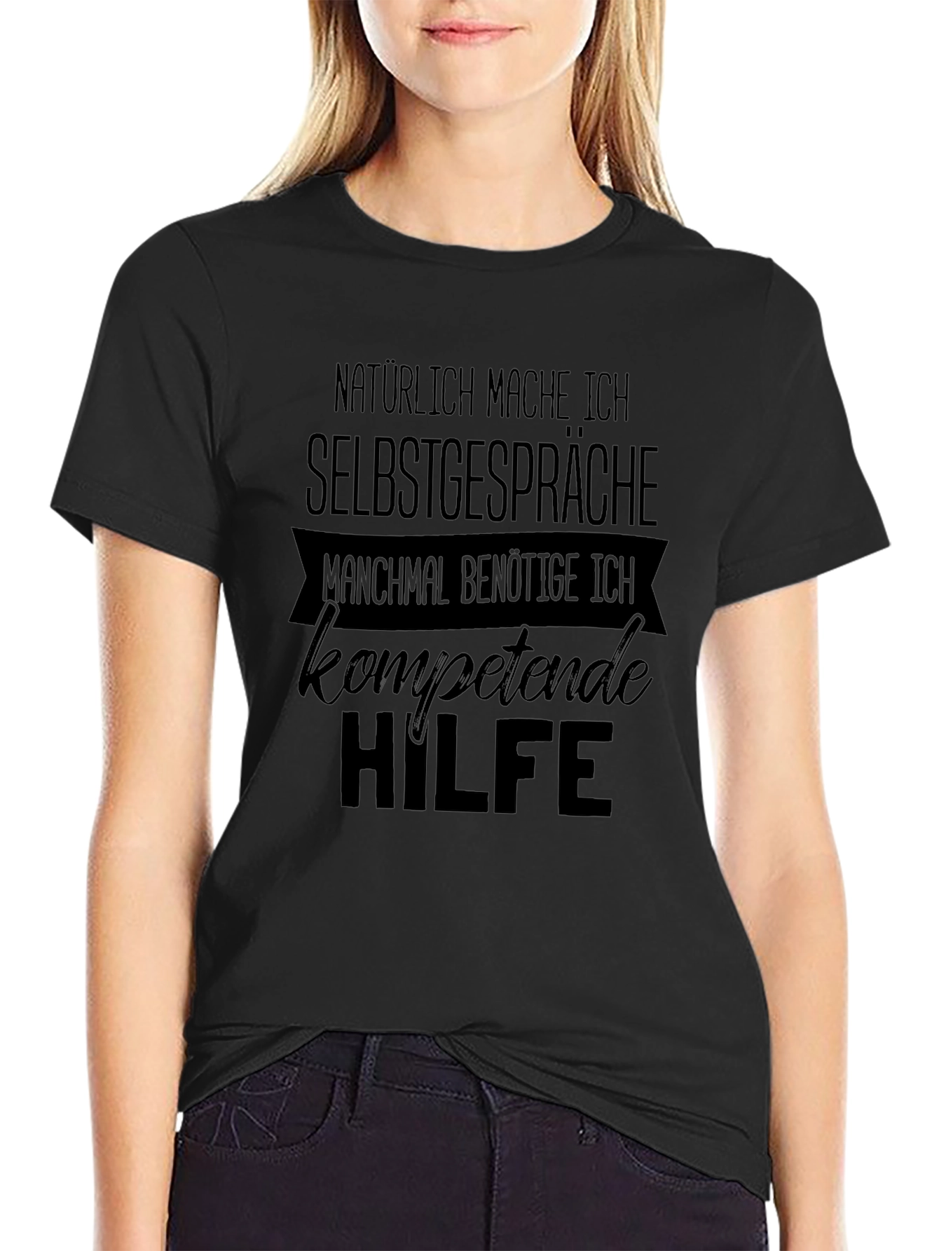 Funny German T-Shirt: Naturally I Talk to Myself