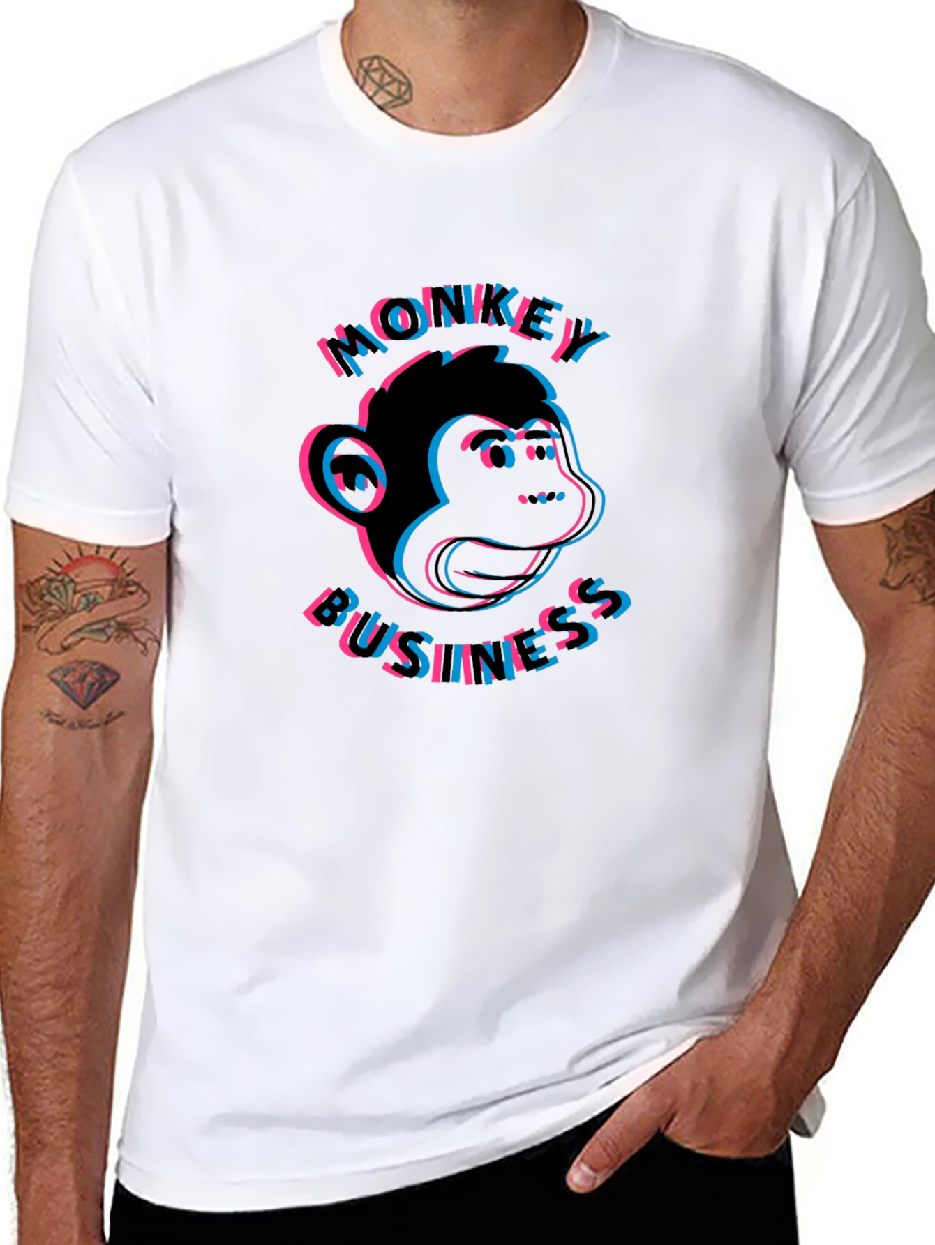 Monkey Business Graphic Tee - Black