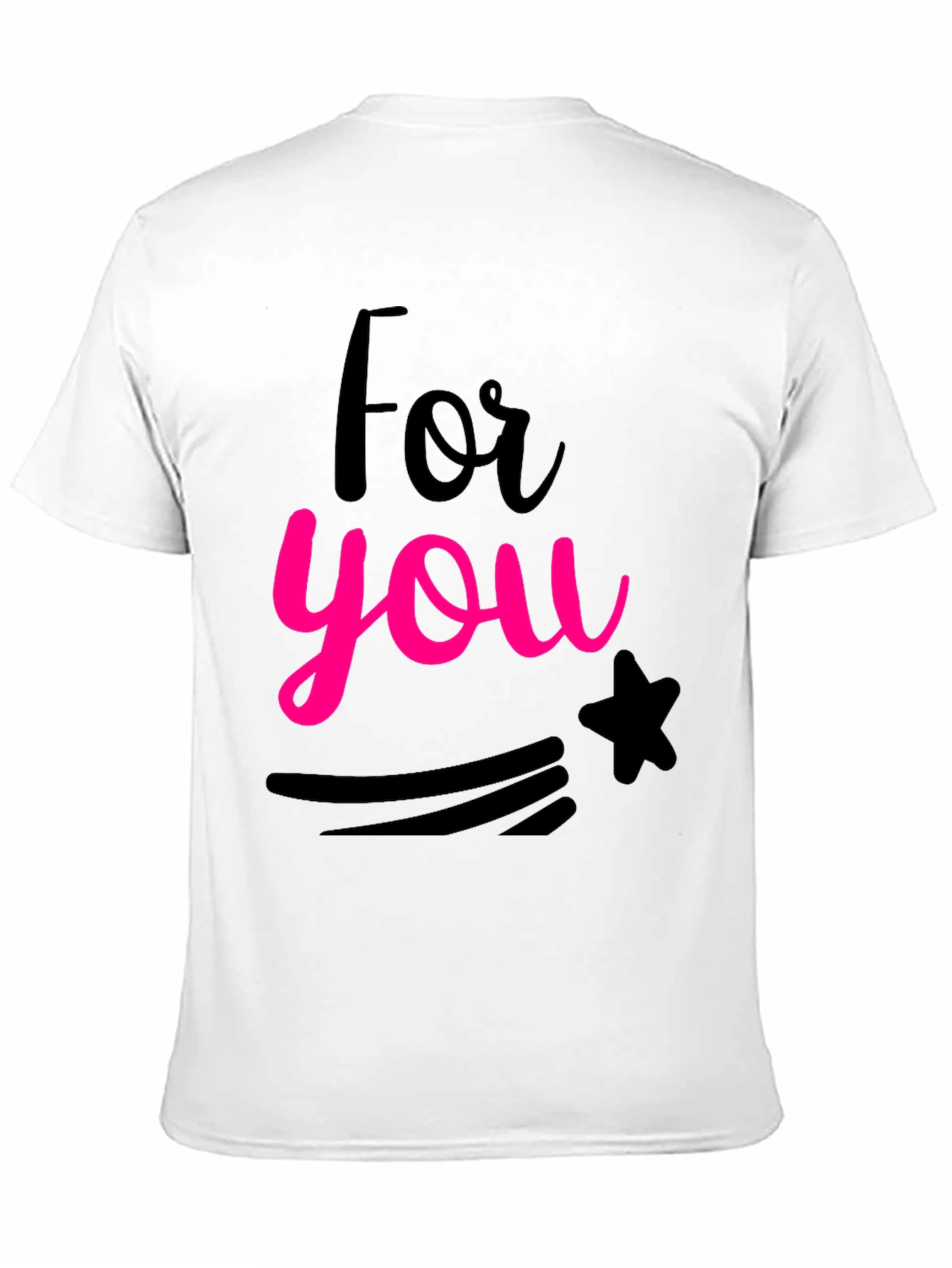 For You Graphic Print Black Crew Neck T-Shirt