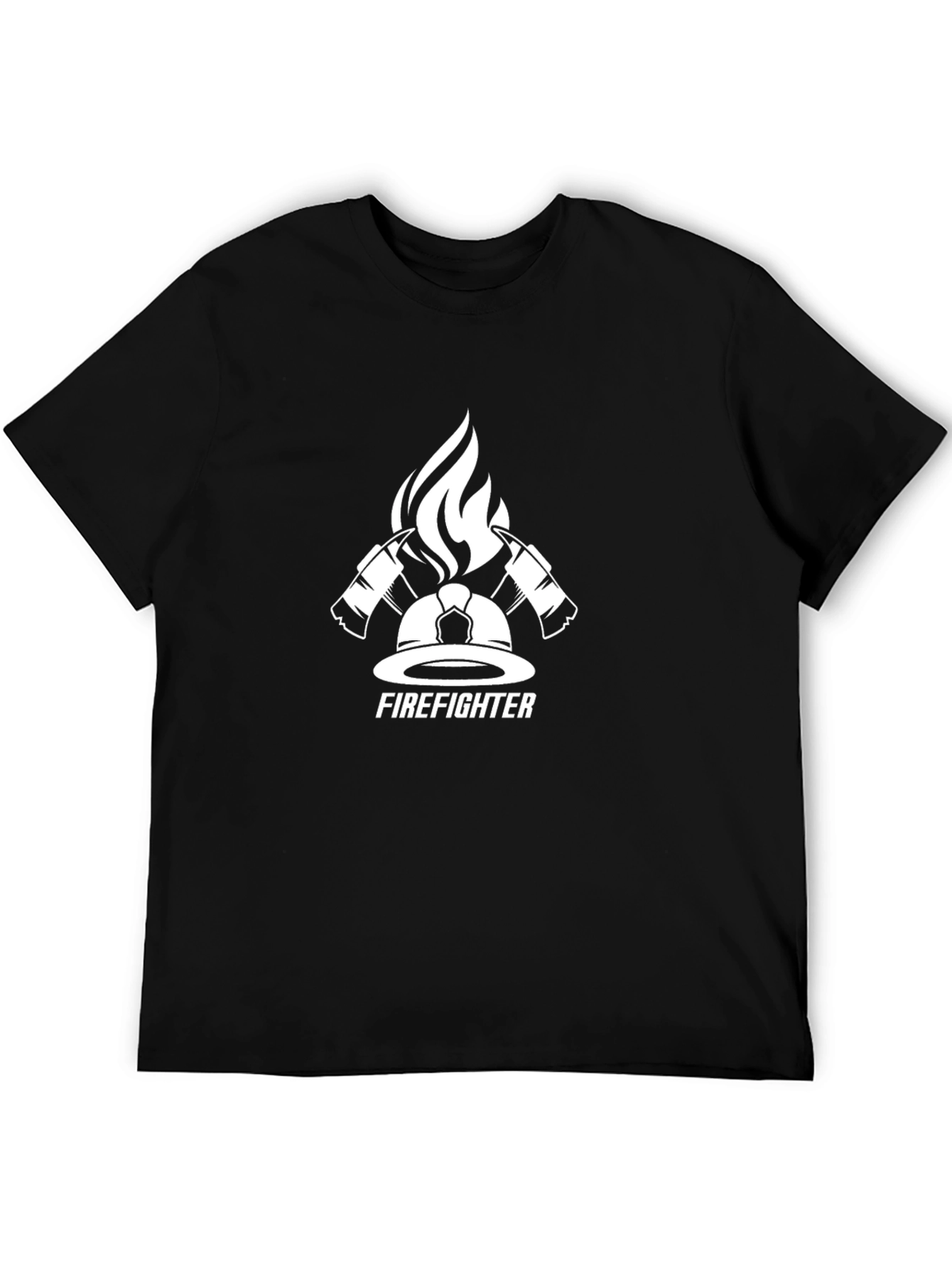 Firefighter Graphic T-Shirt - Black Cotton Tee