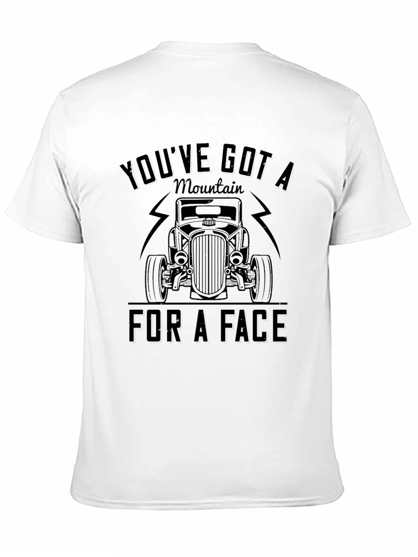 Mountain Face Car Graphic Black T-Shirt