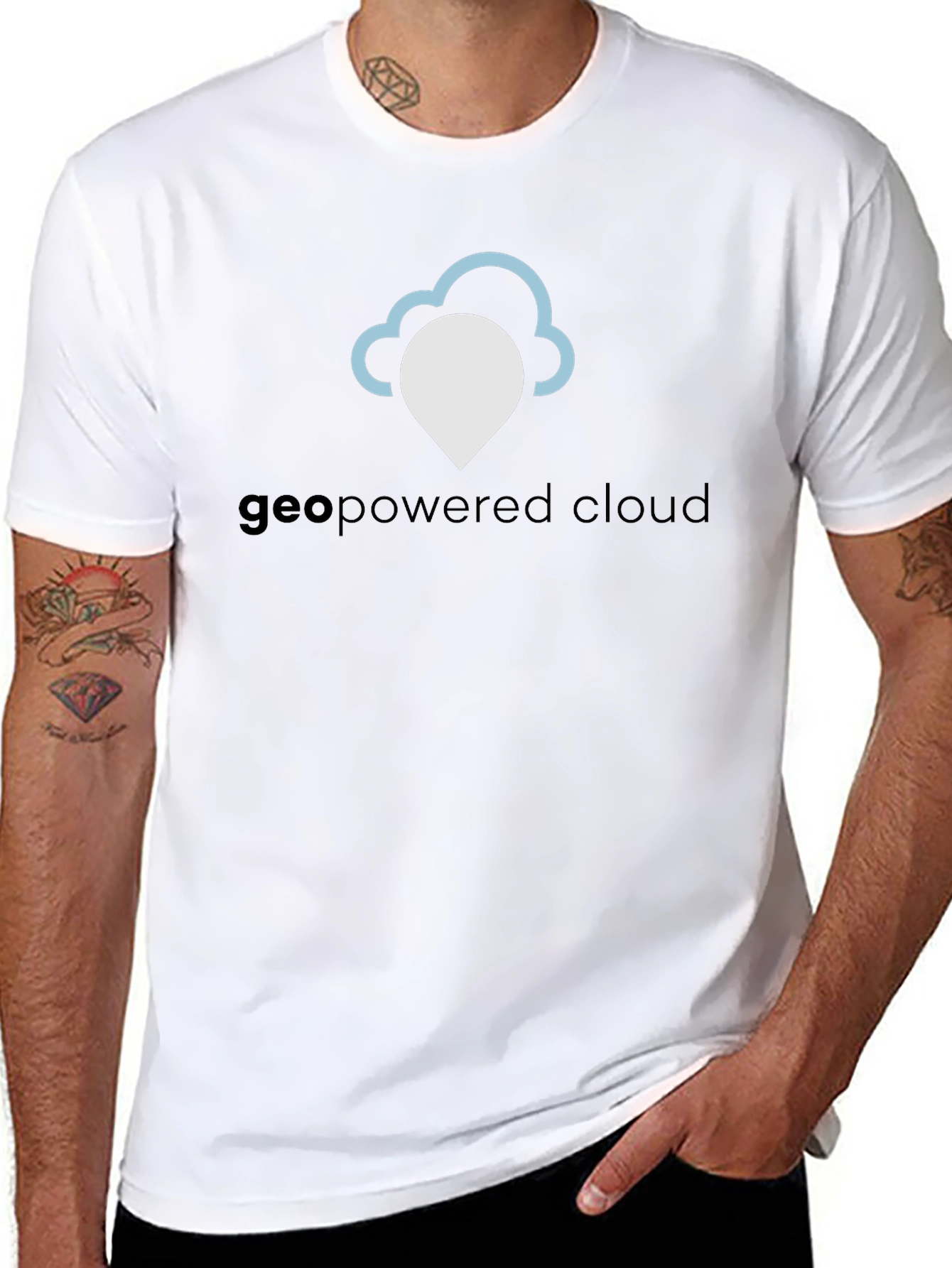 GeoPowered Cloud Black T-Shirt