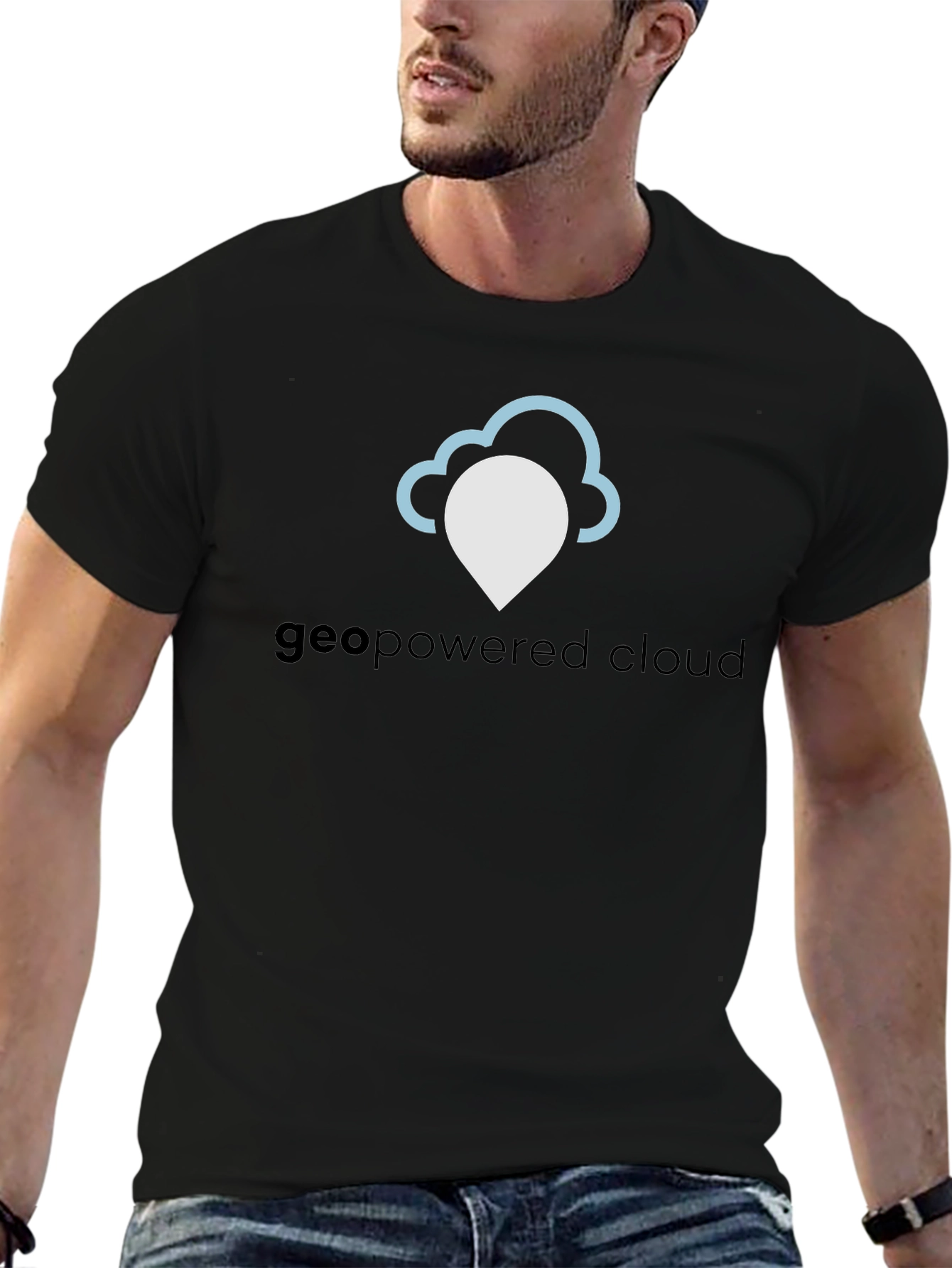 GeoPowered Cloud Black T-Shirt