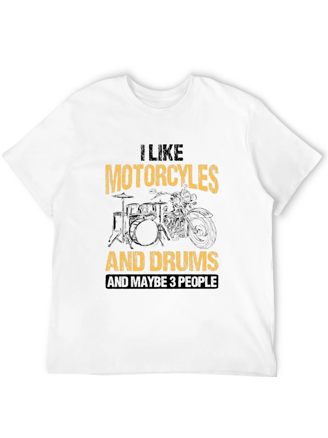 Motorcycle & Drums T-Shirt Funny Graphic Tee