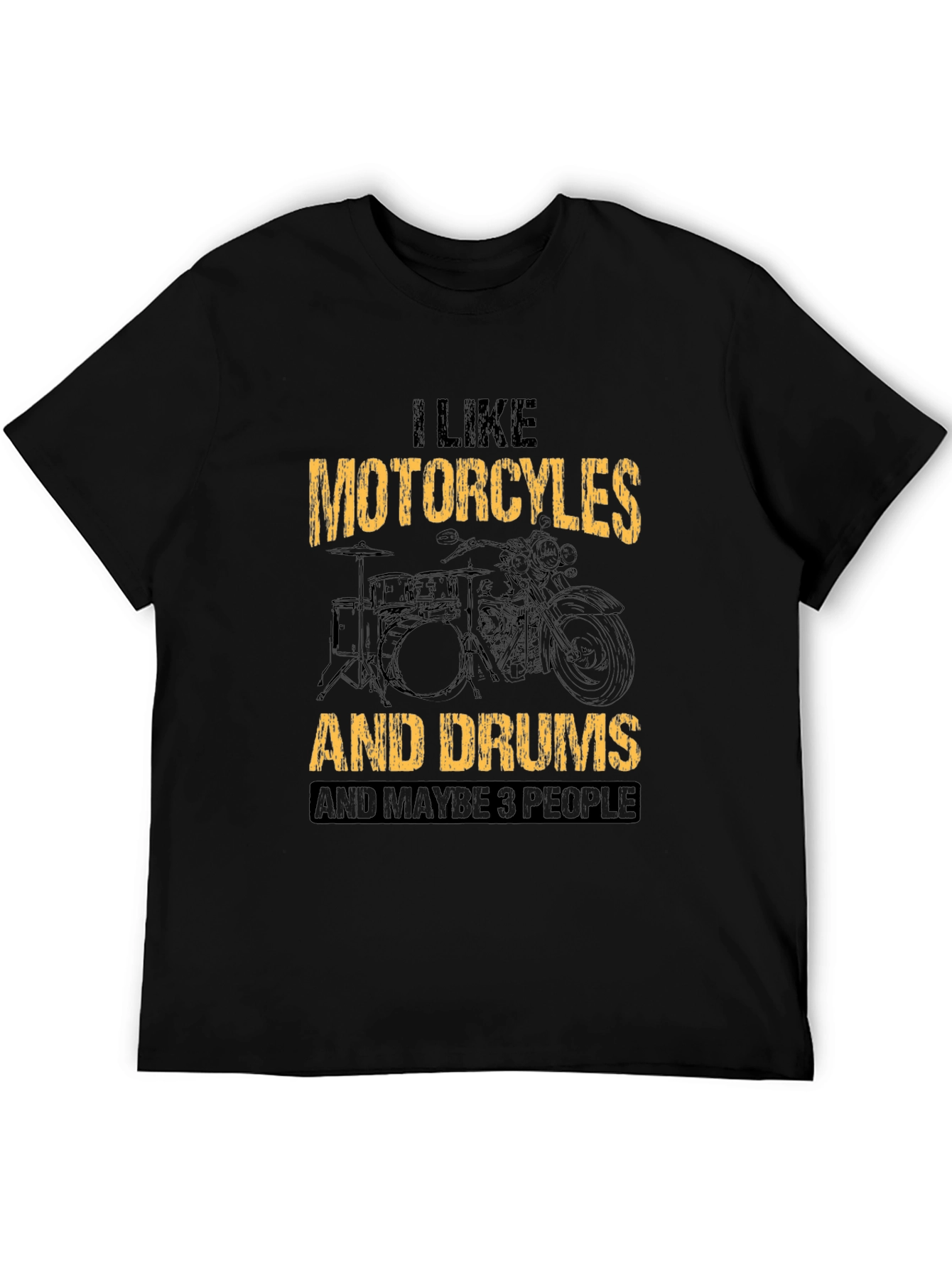 Motorcycle & Drums T-Shirt Funny Graphic Tee